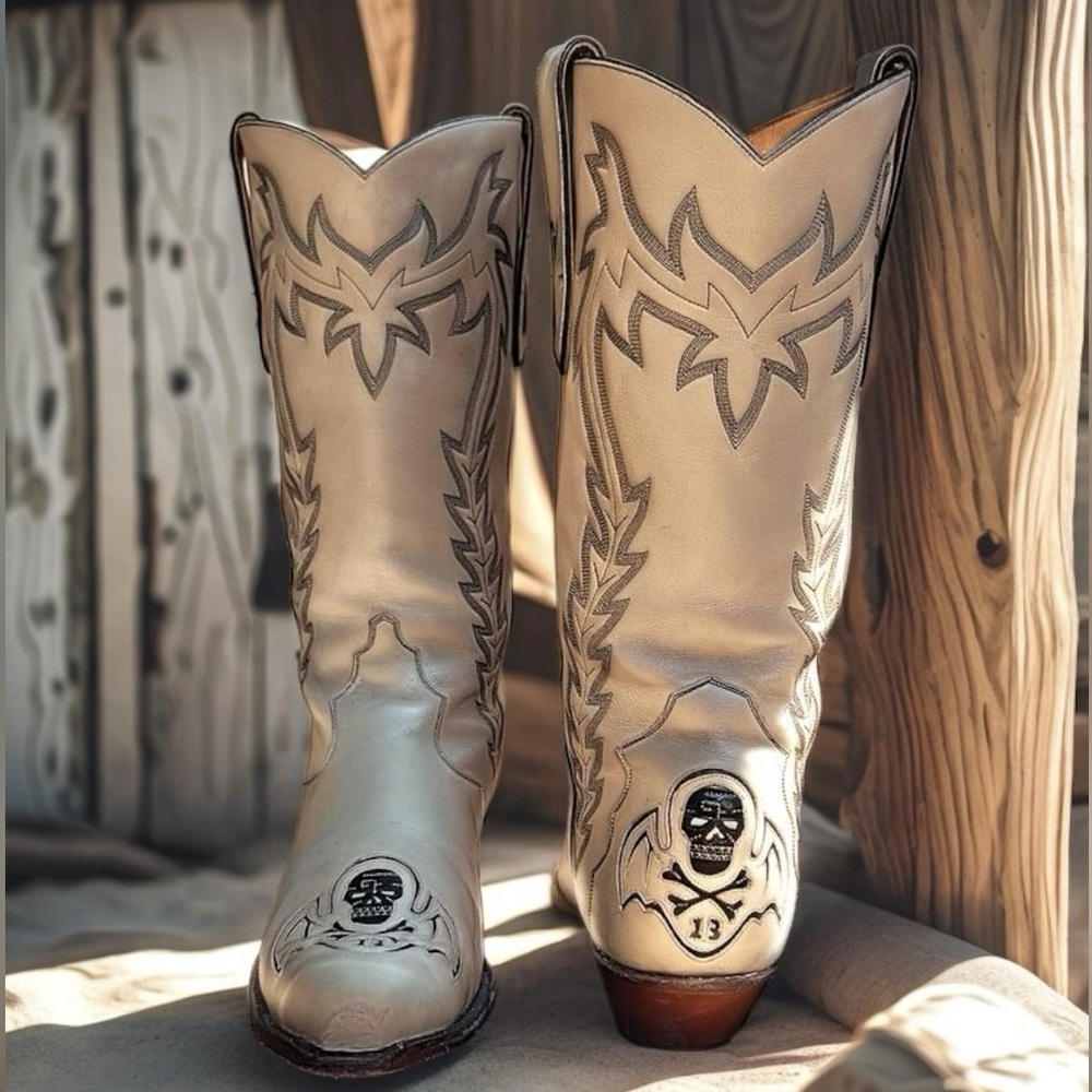 Women’s Size 10.5 B - Liberty Cowboy Western Boots Skull “Killaz”